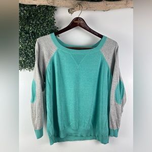 H/O || elbow patches scoop neck sweater